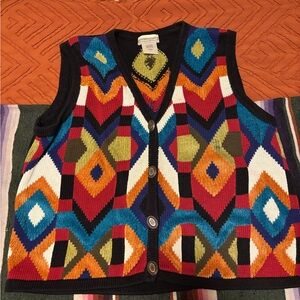Coldwater Creek Multicolor Knit Vest